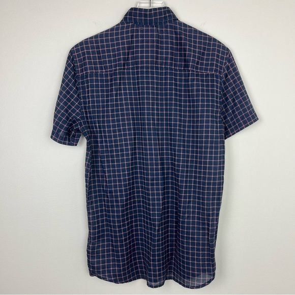 KOTO URBAN OUTFITTERS Navy Pink Short Sleeve Button Up Shirt Small - Picture 10 of 12